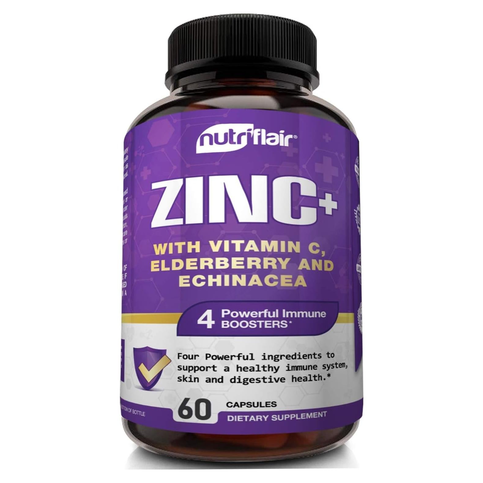 Suplemento Inmunológico NutriFlair Zinc 50mg + Vitamina C