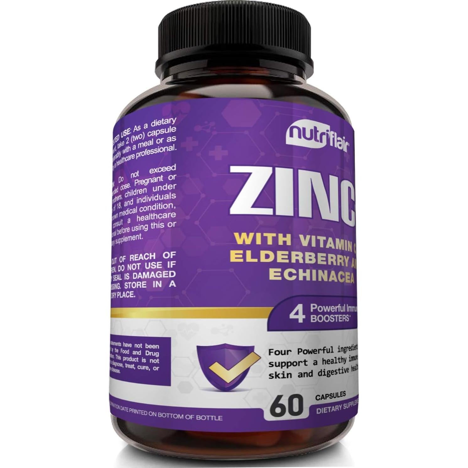 Suplemento Inmunológico NutriFlair Zinc 50mg + Vitamina C