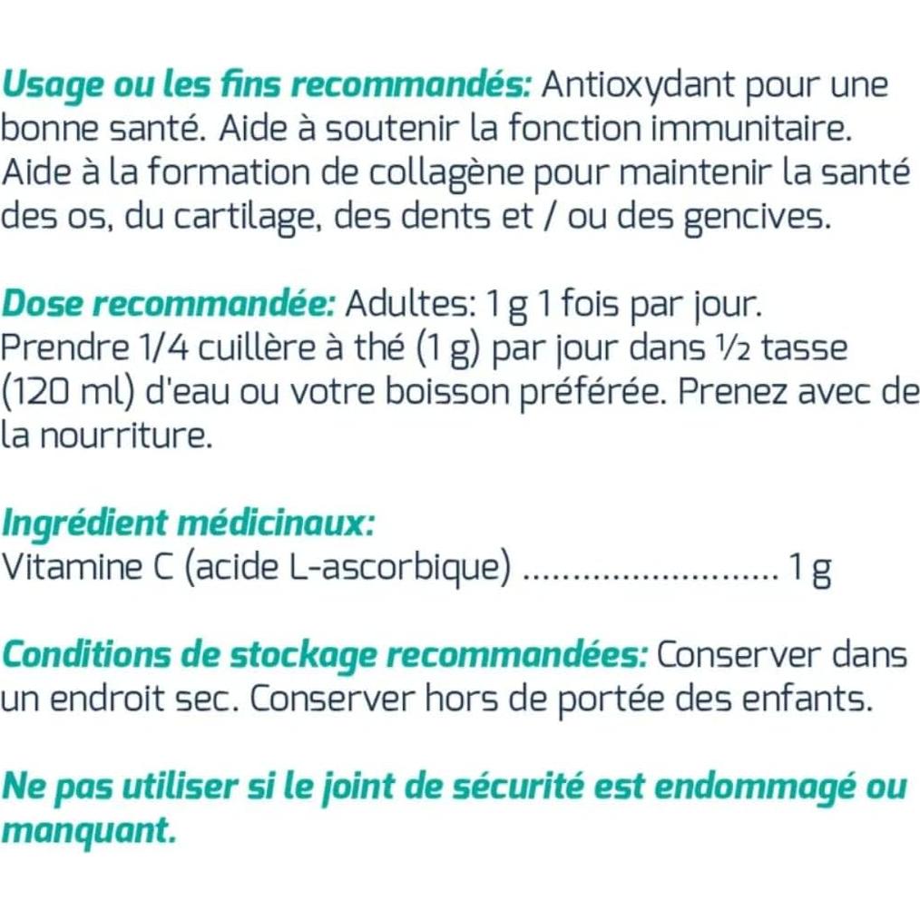 Suplemento de Vitamina C en Polvo Dr. Farrah 500 Porciones