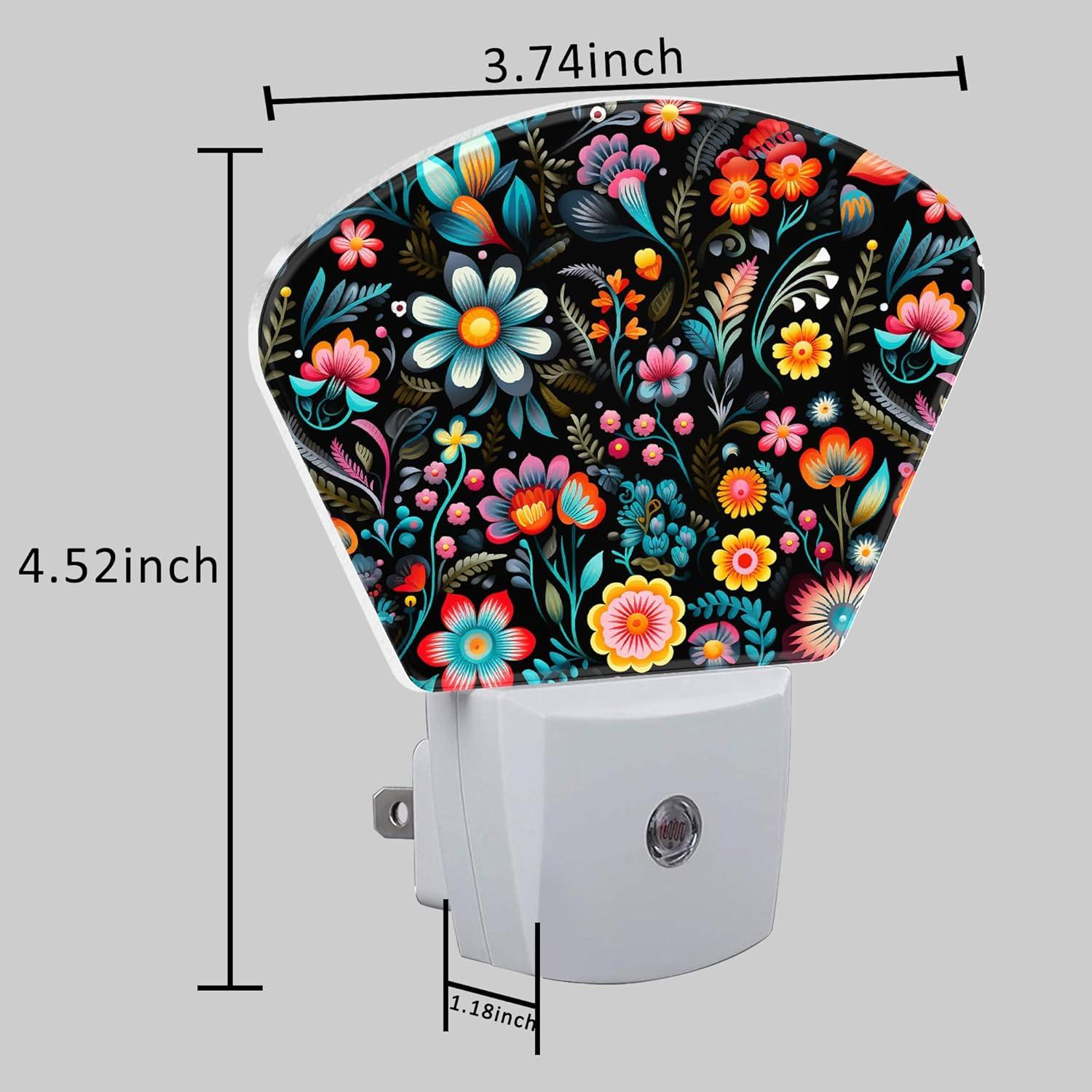 Luz Nocturna LED Uiaoiais Flores Bordado Sensor