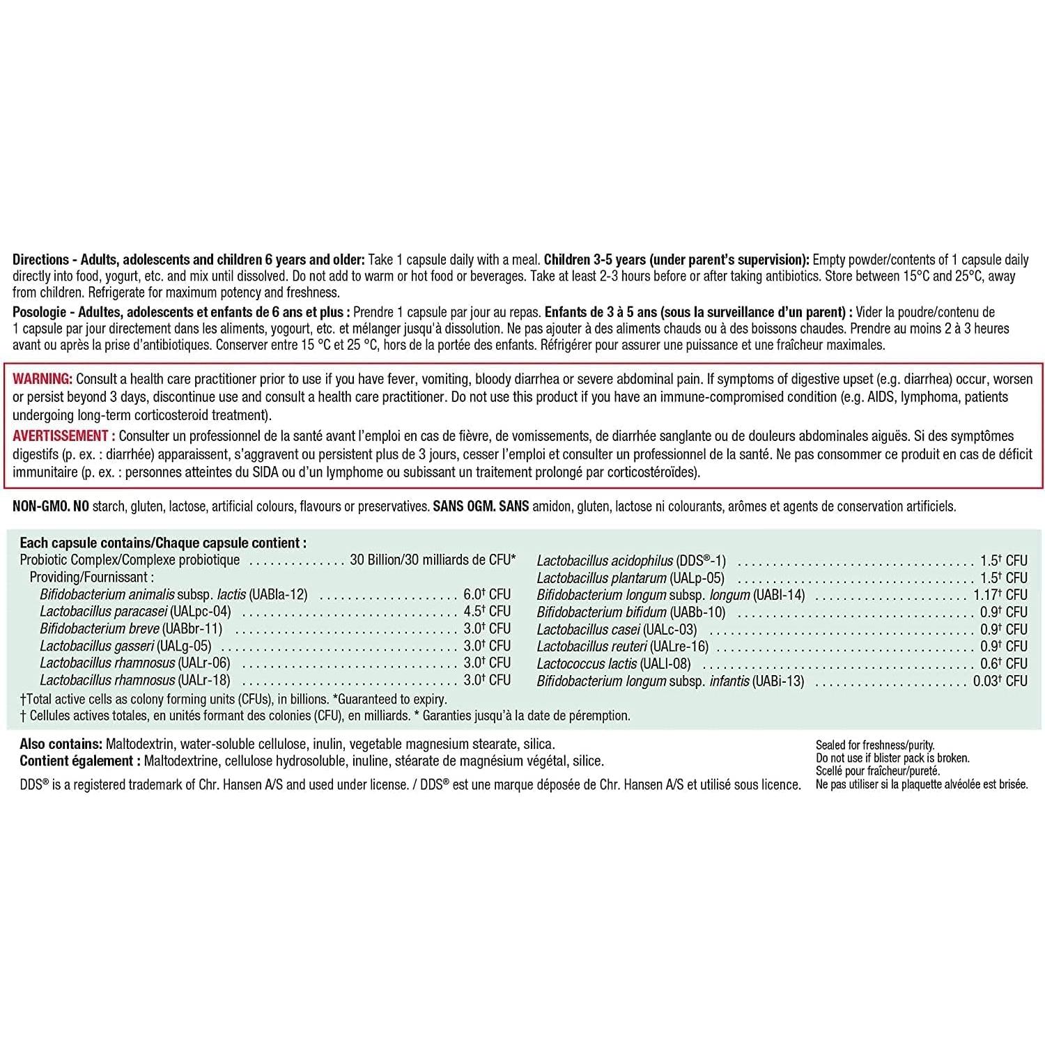 Probiótico 30 Mil Millones Jamieson 30 cápsulas