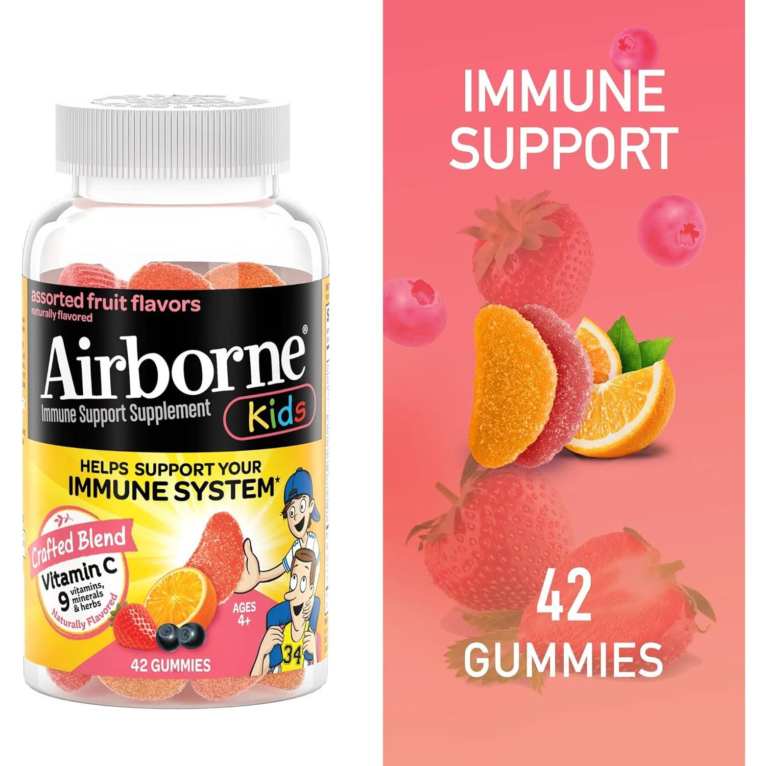 Gominolas Airborne 500mg Vitamina C + Zinc para Niños 42 Unidades