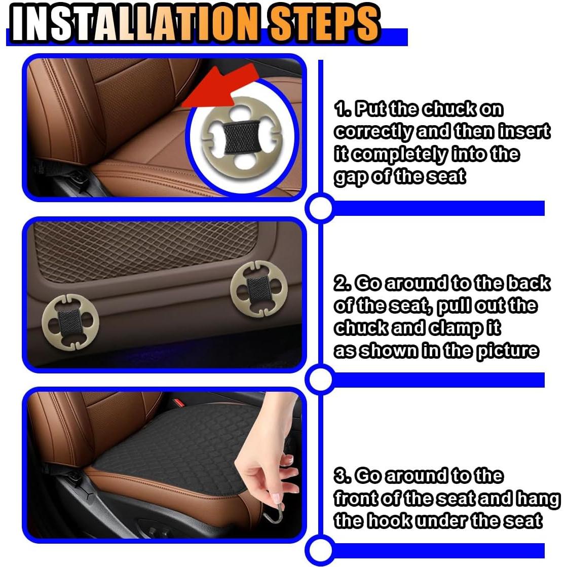 Funda de Asiento de Coche SMILFUY Negra Universal 49.8x49.3cm