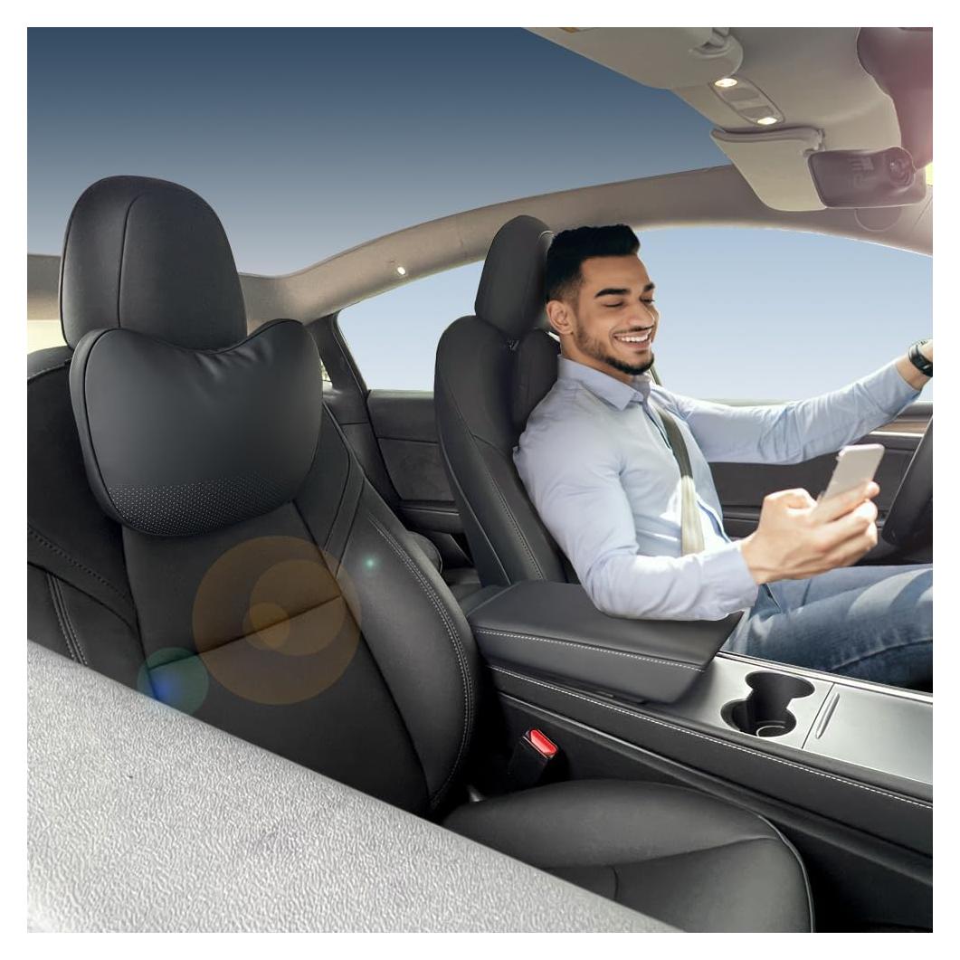 Almohada de Cuello TANOLA de Cuero Nappa Ajustable - 2 Unidades