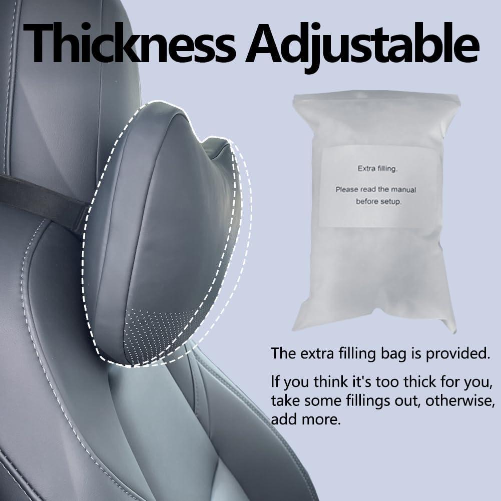 Almohada de Cuello TANOLA de Cuero Nappa Ajustable - 2 Unidades