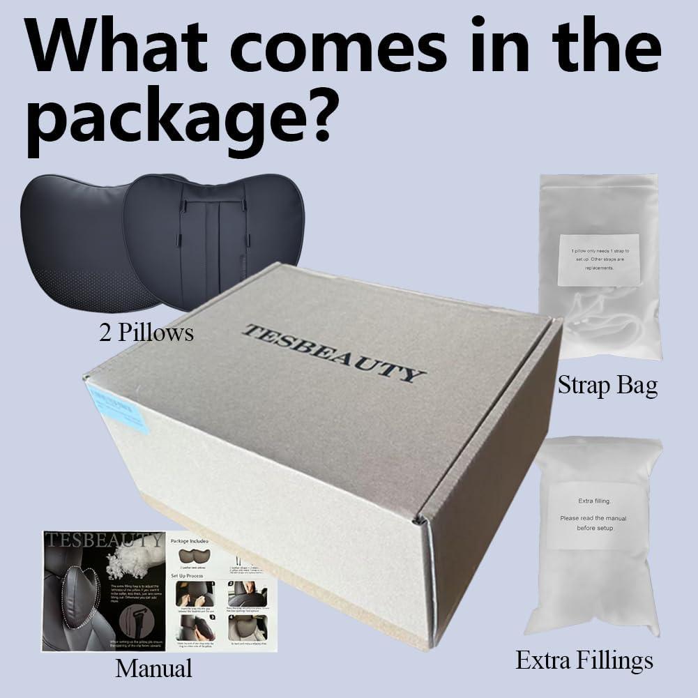 Almohada de Cuello TANOLA de Cuero Nappa Ajustable - 2 Unidades