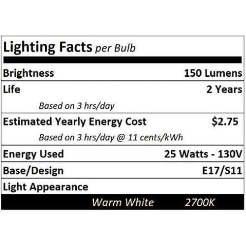 Bombilla de Lava Lumenivo E17 130V 25W 2700K - Paquete de 1