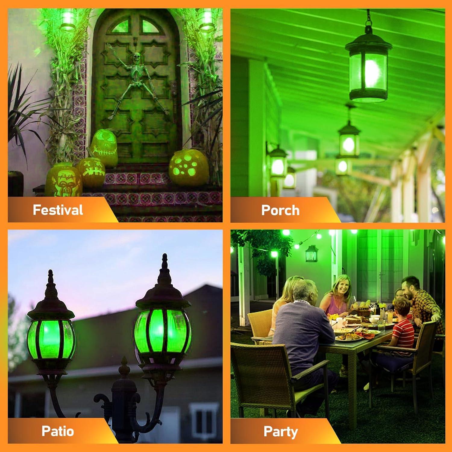 Bombillas LED de Llama Vicstone E26 Verde 2 Paquete 300 Lúmenes