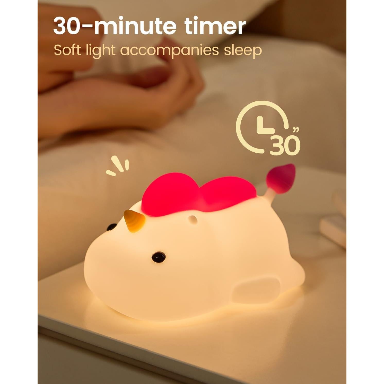 Luz Nocturna Unicornio JOYFUL XINGHAI LED Recargable 30 Min