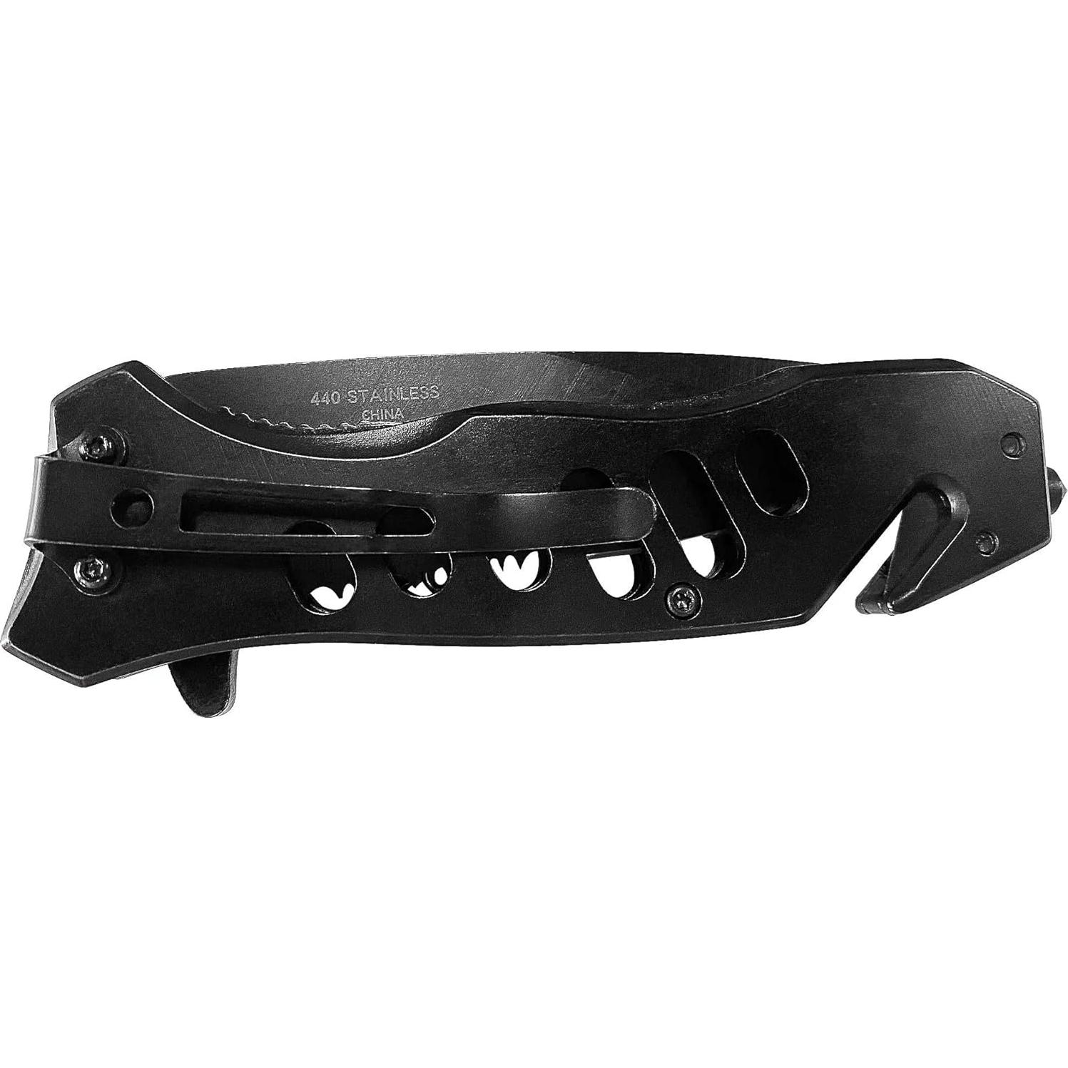 Cuchillo Plegable XIPHIAS 4-en-1 Acero Inoxidable Negro