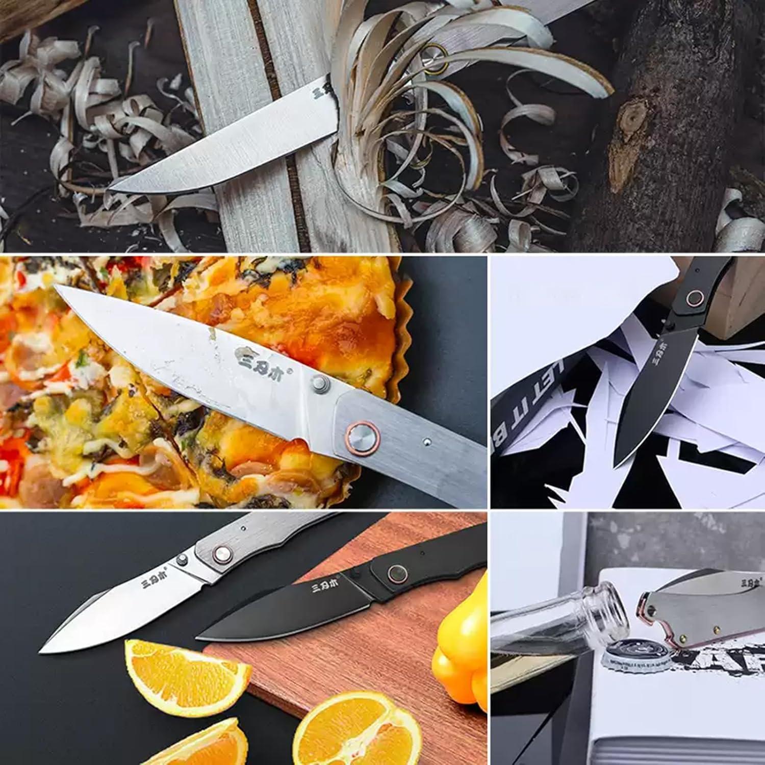 Cuchillo Plegable Sanrenmu 9306 Utility 95mm Negro