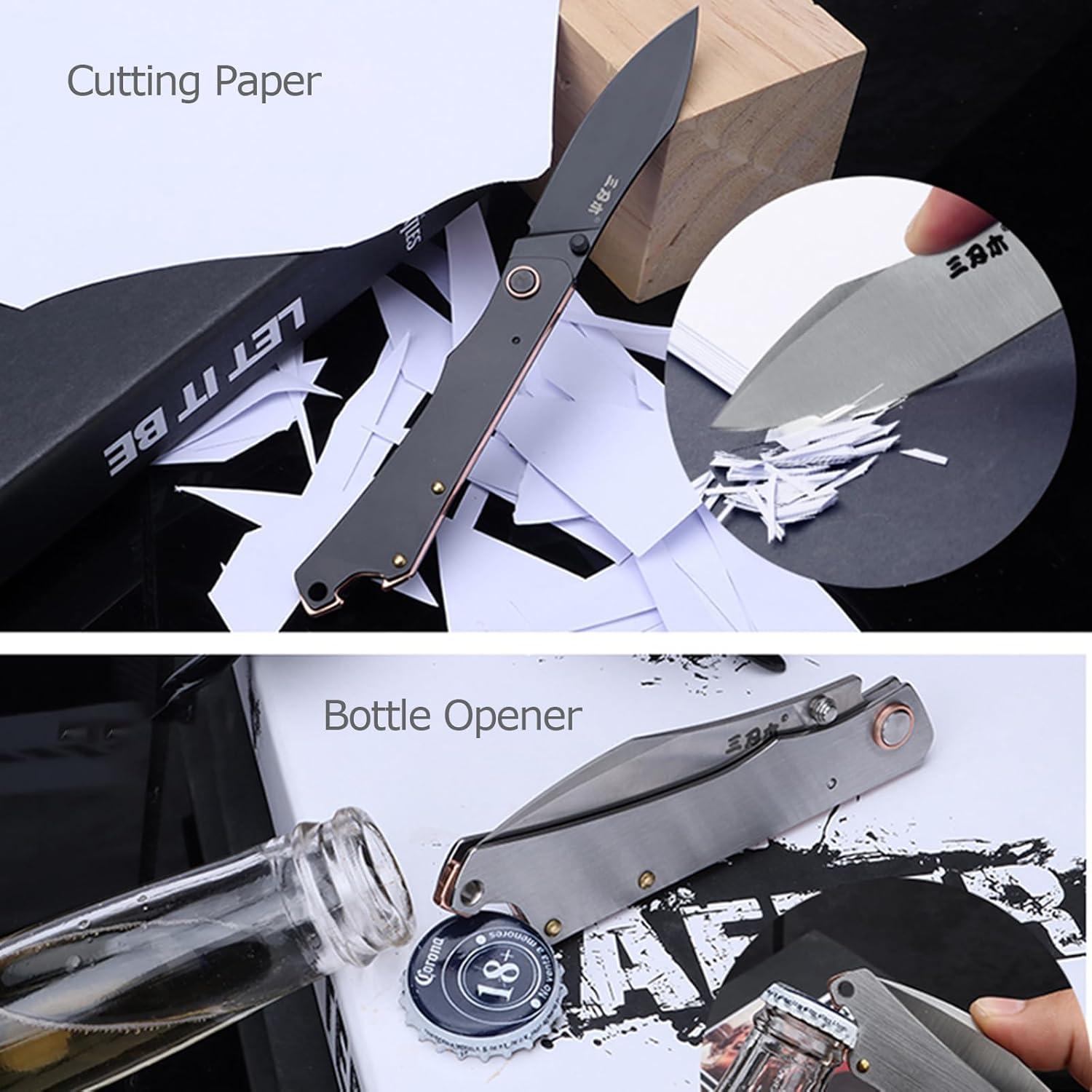 Cuchillo Plegable Sanrenmu 9306 Utility 95mm Negro