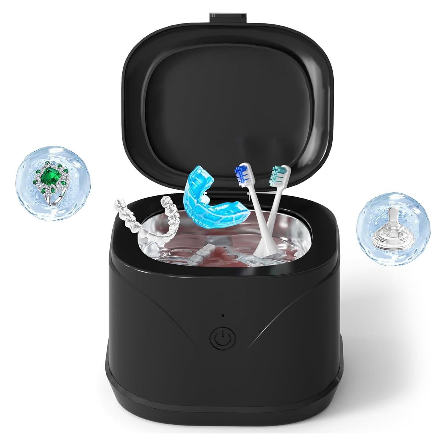 Limpiador Ultrasónico de Dentaduras ATCKIT 221ml 46000Hz Negro