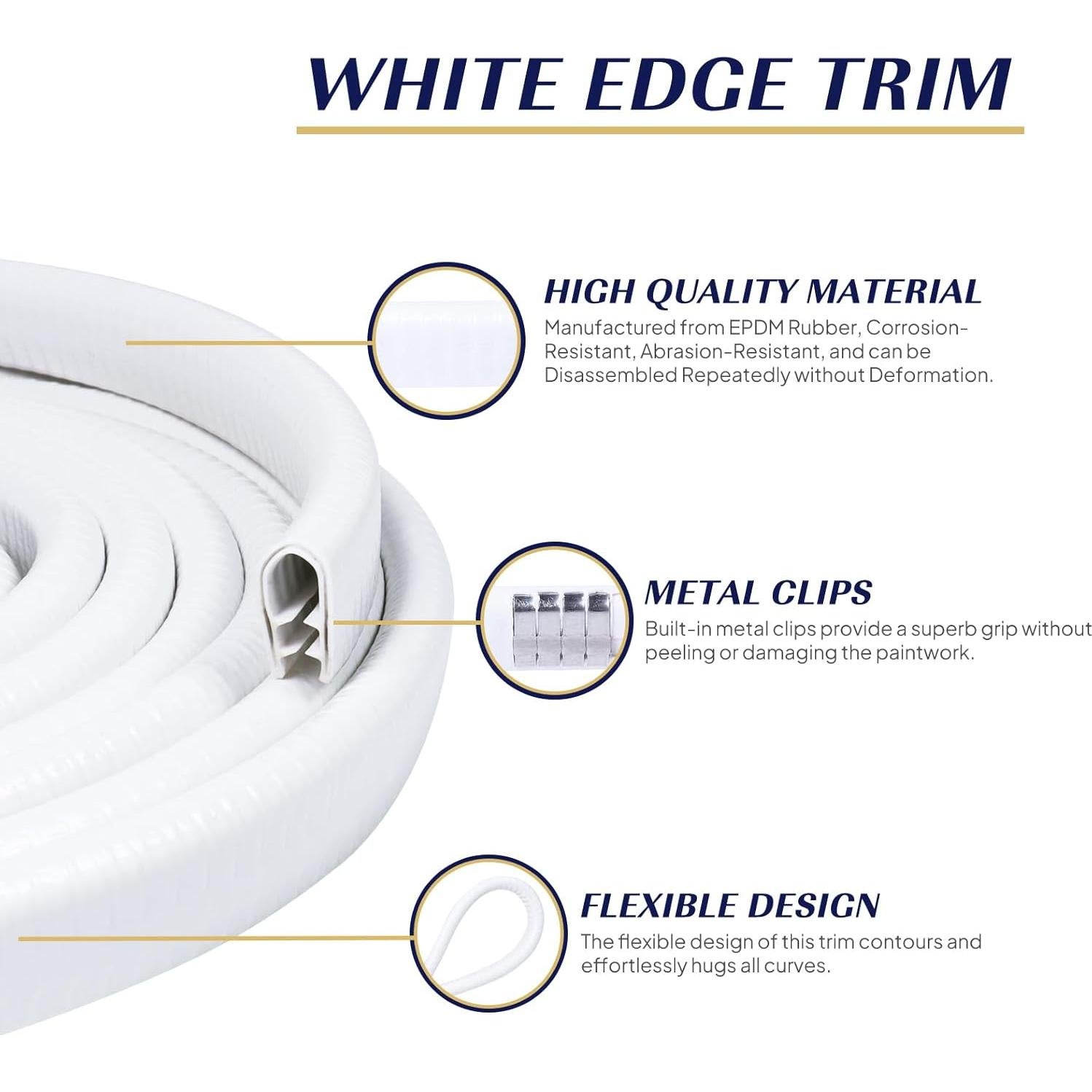 Bisel de goma U-Channel GoldWheel 36 pies para sellado de clima