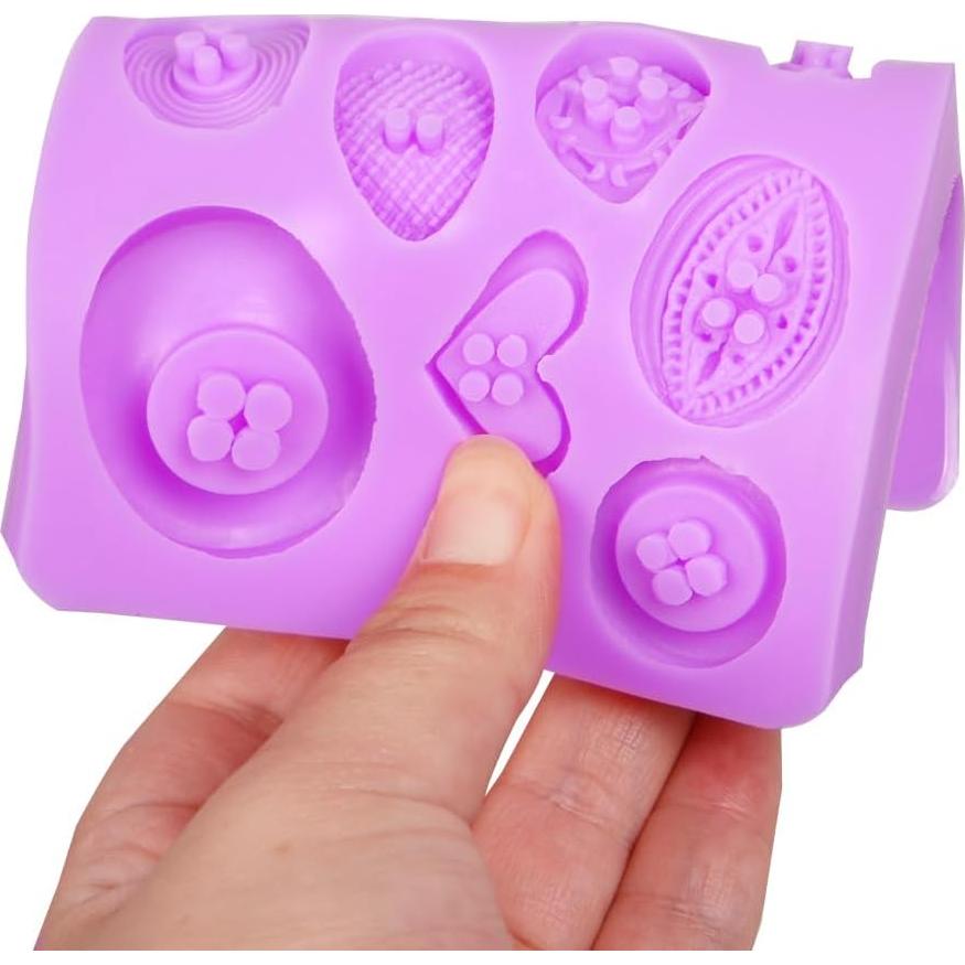 Moldes de Silicona para Fondant NF09 - Botón Elefante 3 Piezas