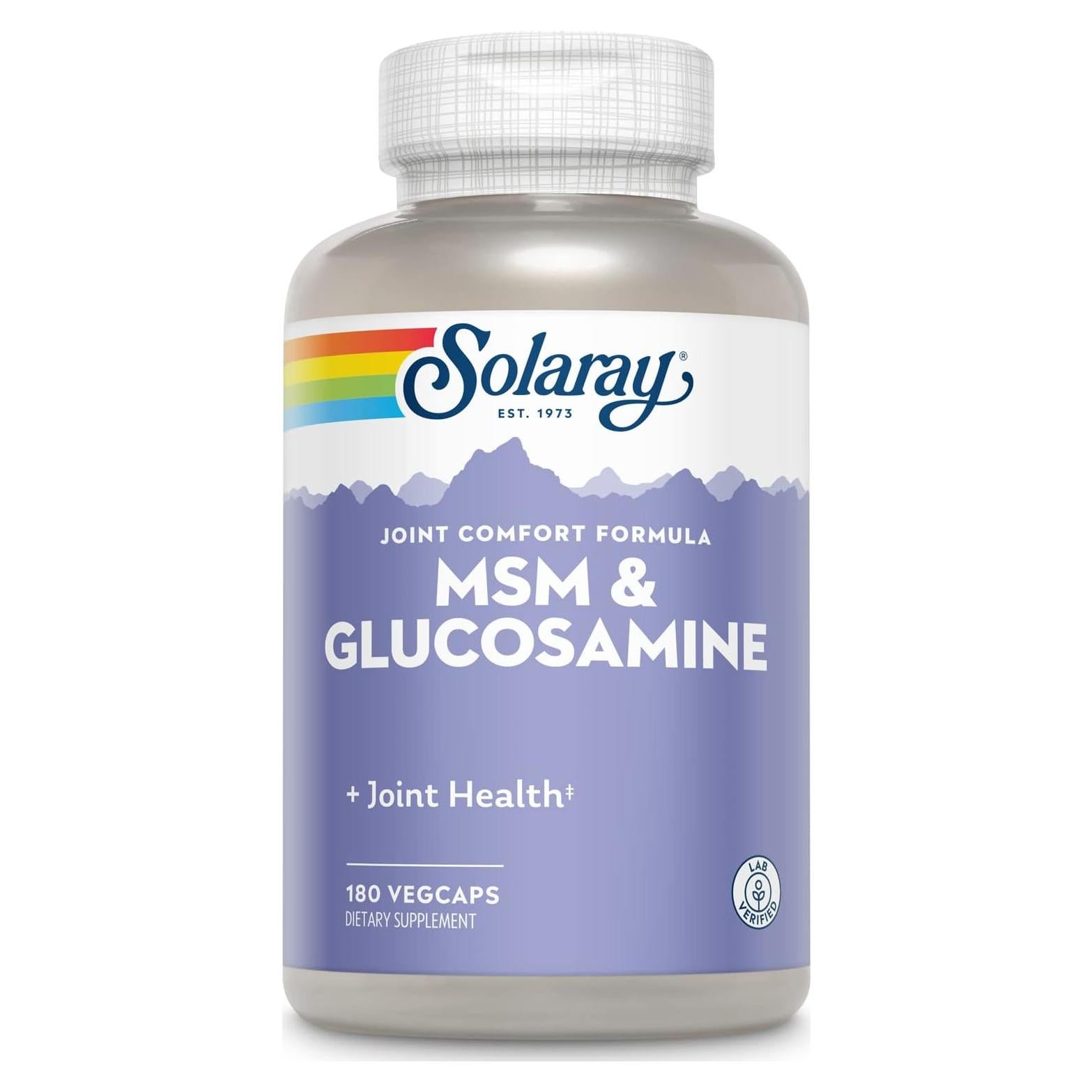 Cápsulas de MSM y Glucosamina Solaray 180 Unidades