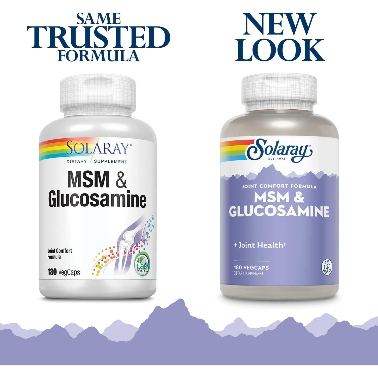 Cápsulas de MSM y Glucosamina Solaray 180 Unidades