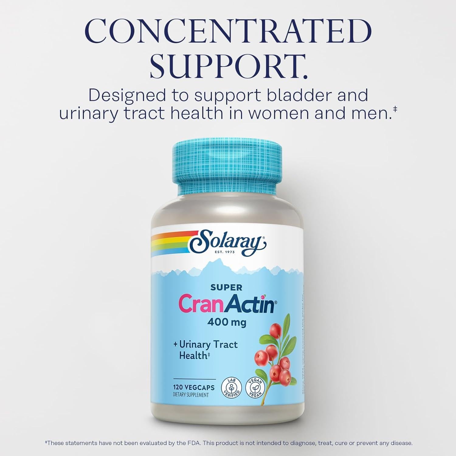 Solaray Super CranActin 400mg Extracto de Arándano con Vitaminas