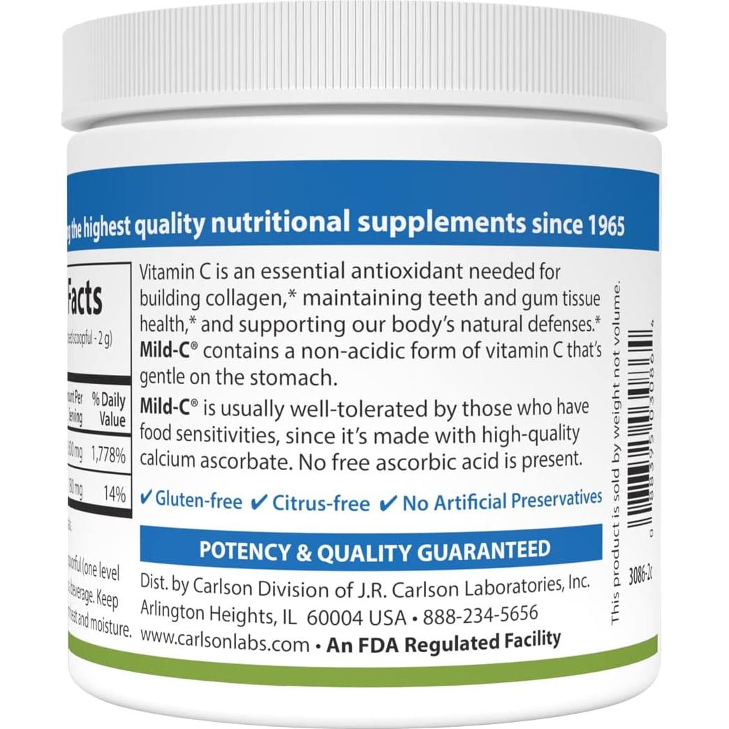 Carlson Vitamina C en Polvo 170 g - Apoya Inmunidad Saludable