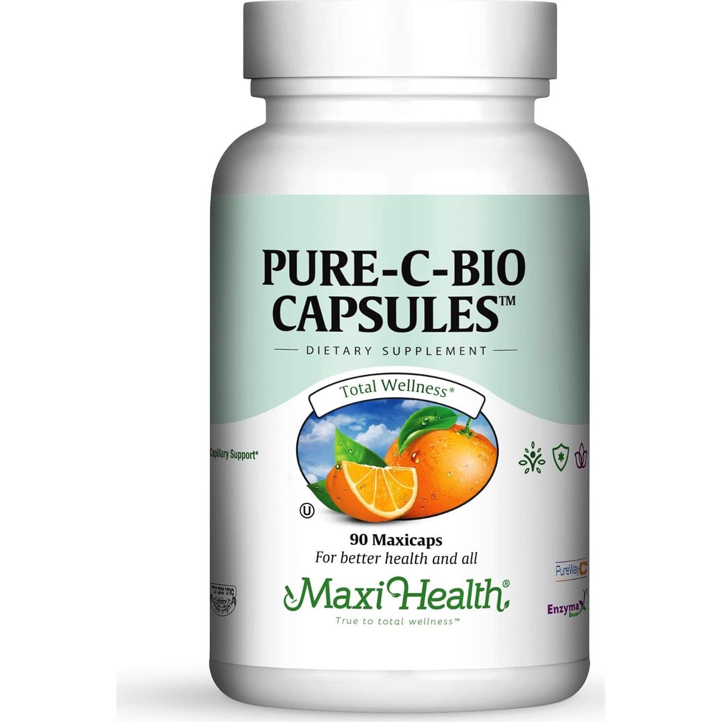 Vitamina C Pura Maxi Health con Bioflavonoides - 90 Cápsulas