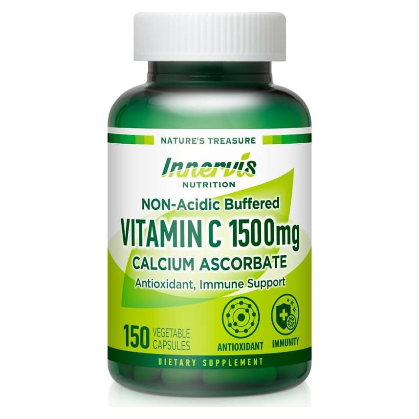Vitamina C No Ácida 1500mg Ascorbato de Calcio 150 Cápsulas