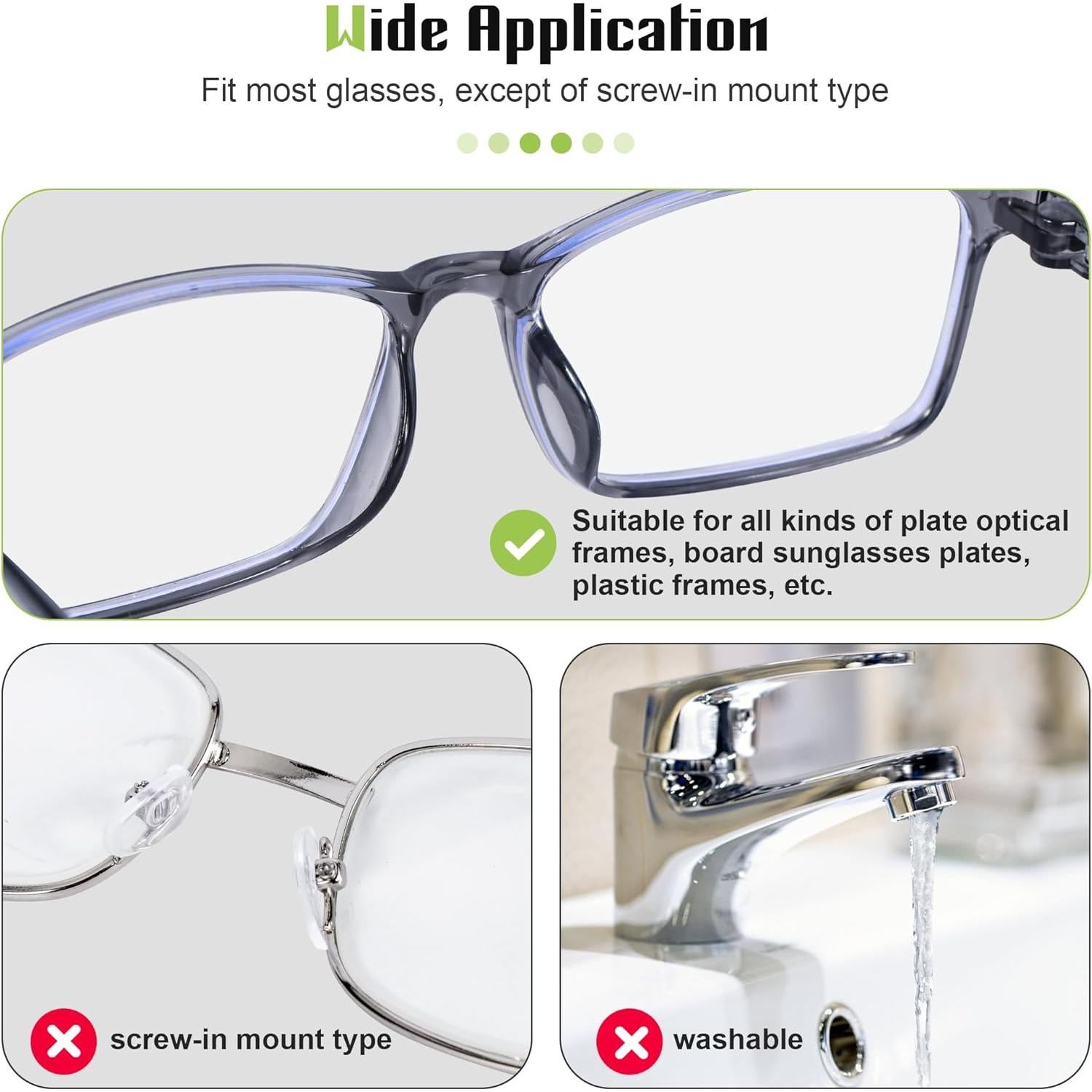 Almohadillas de nariz de silicona Gdnmpat - 20 pares antideslizantes