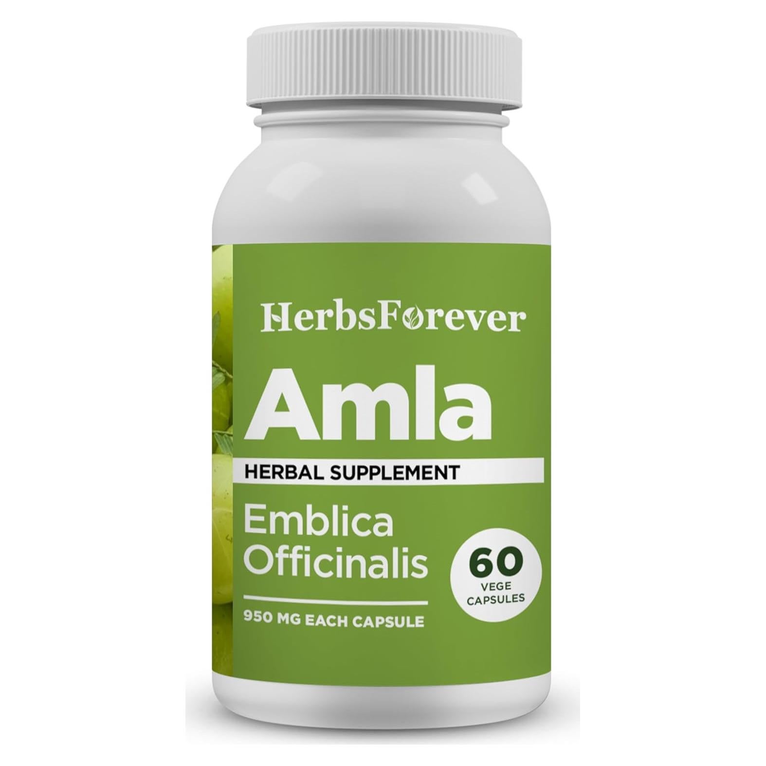 Cápsulas de Amla 950mg - Suplemento Herbal Vegano 60 Unidades