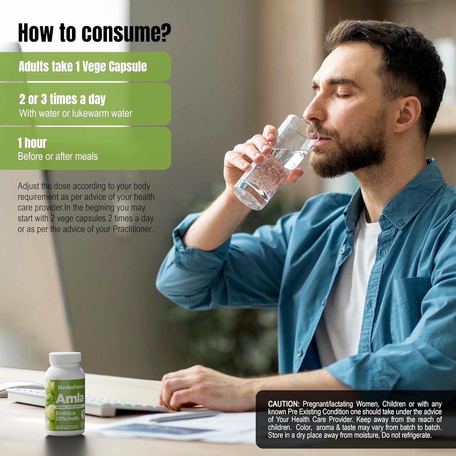 Cápsulas de Amla 950mg - Suplemento Herbal Vegano 60 Unidades