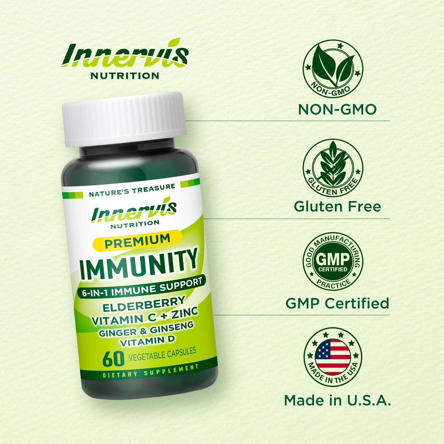 Suplemento Inmunológico 6-en-1 Innervis Nutrition 30 Cápsulas