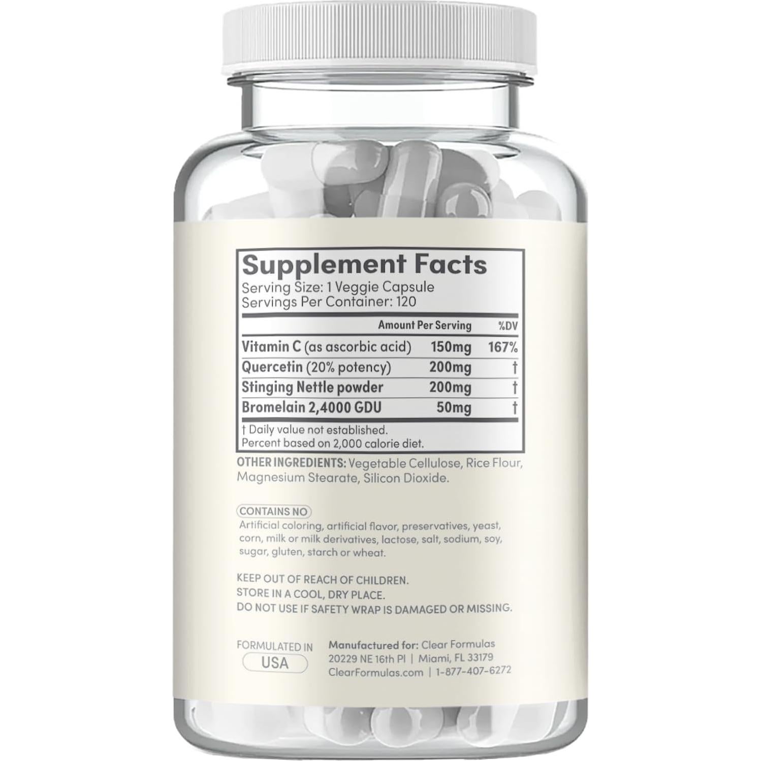 Suplemento Inmunológico Histamine Guard ClearFormulas 120 Cápsulas