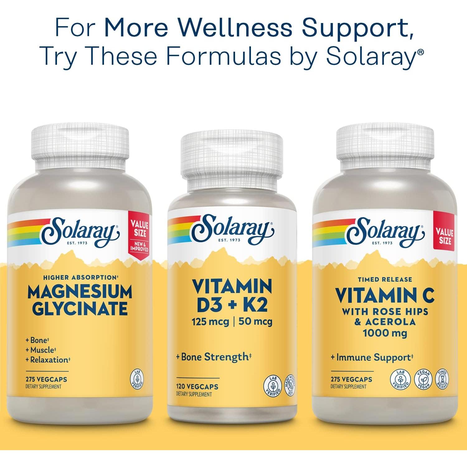 Solaray Mega Vitamina B-Estrés 120 VegCaps 1000 mg Vitamina C