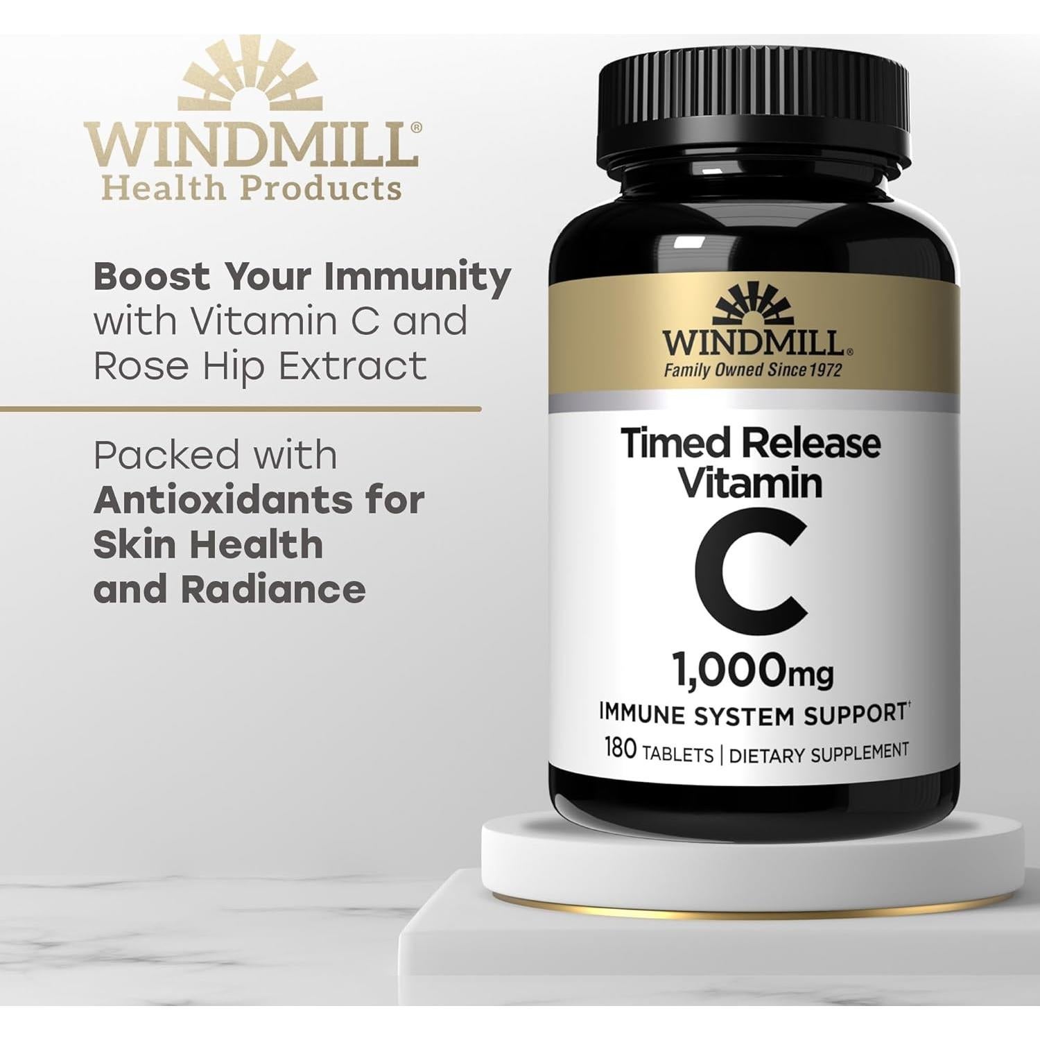 Vitaminas Naturales Windmill Vitamina C 1000mg 180 Tabletas