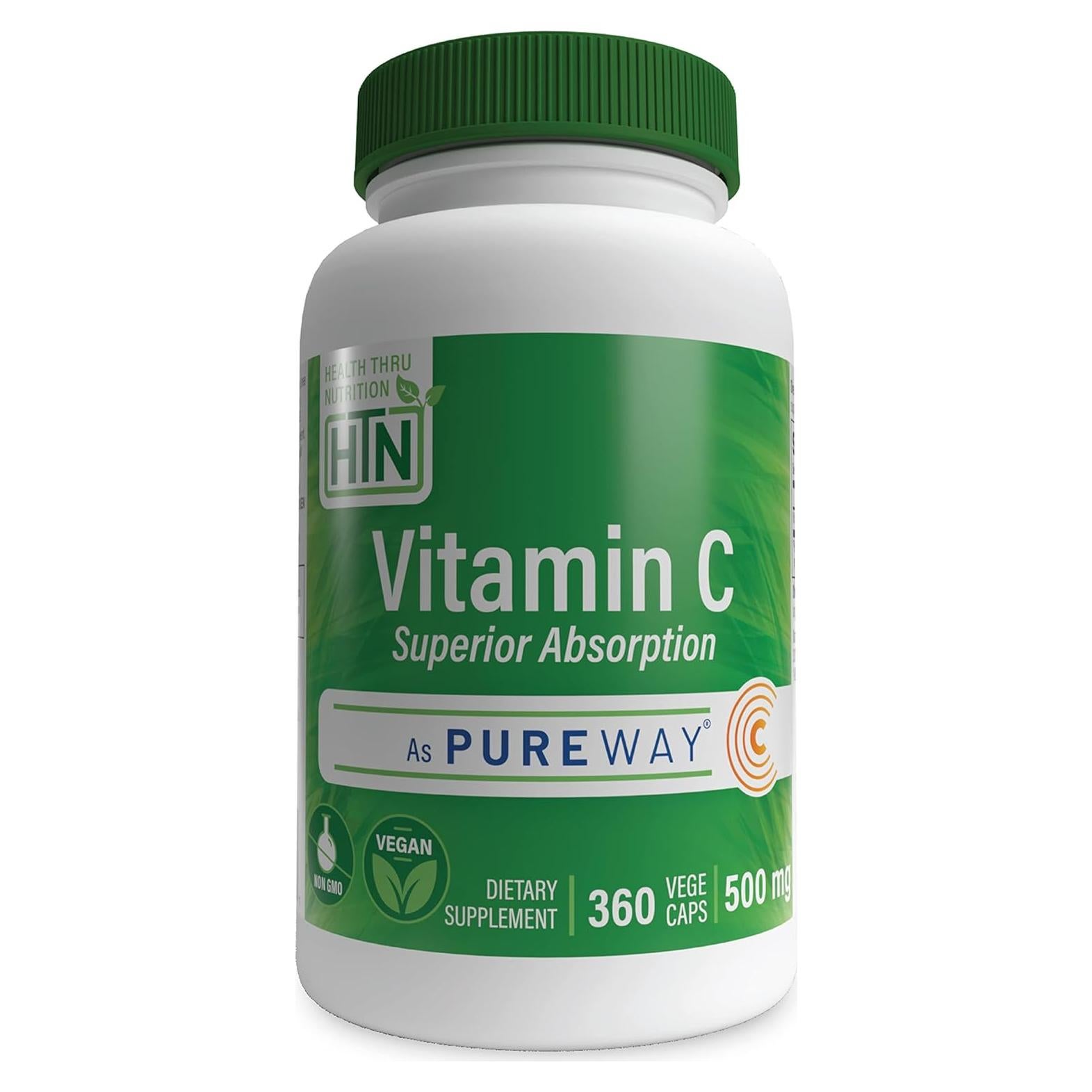 Vitamina C 500mg Health Thru Nutrition 360 Vegecaps Vegano