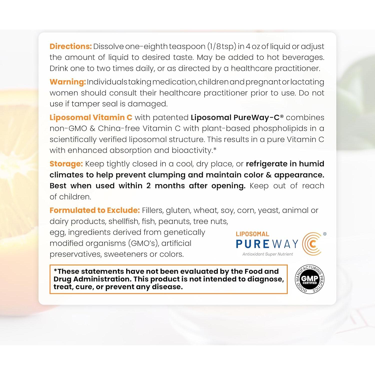 Polvo de Vitamina C Liposomal Pure Therapro Rx 30g