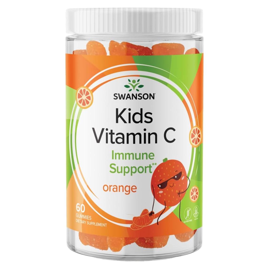 Gomitas de Vitamina C Swanson para Niños - 60 Unidades Sabor Naranja