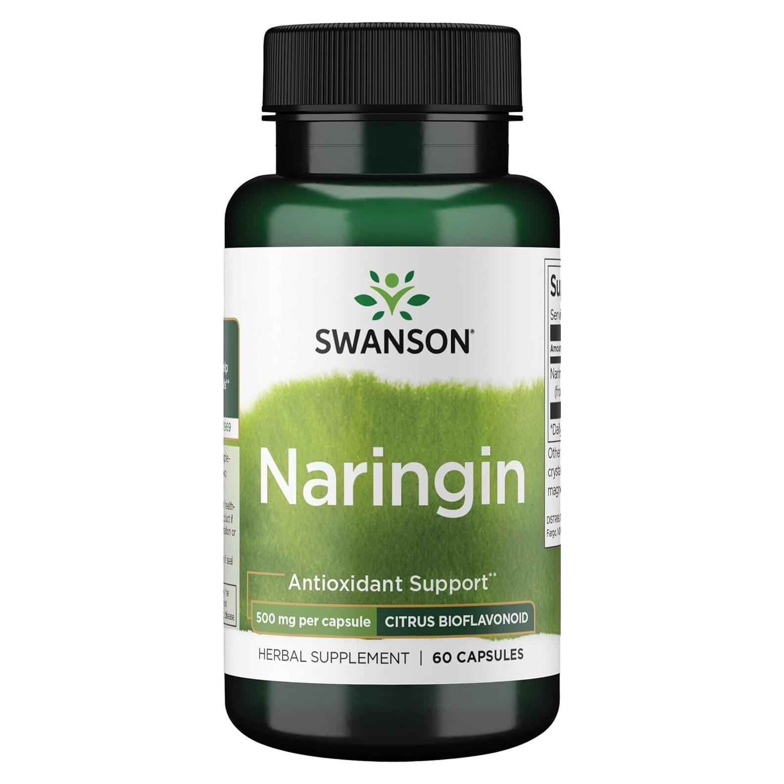 Suplemento Naringin 500 mg Swanson 60 Cápsulas Antioxidante