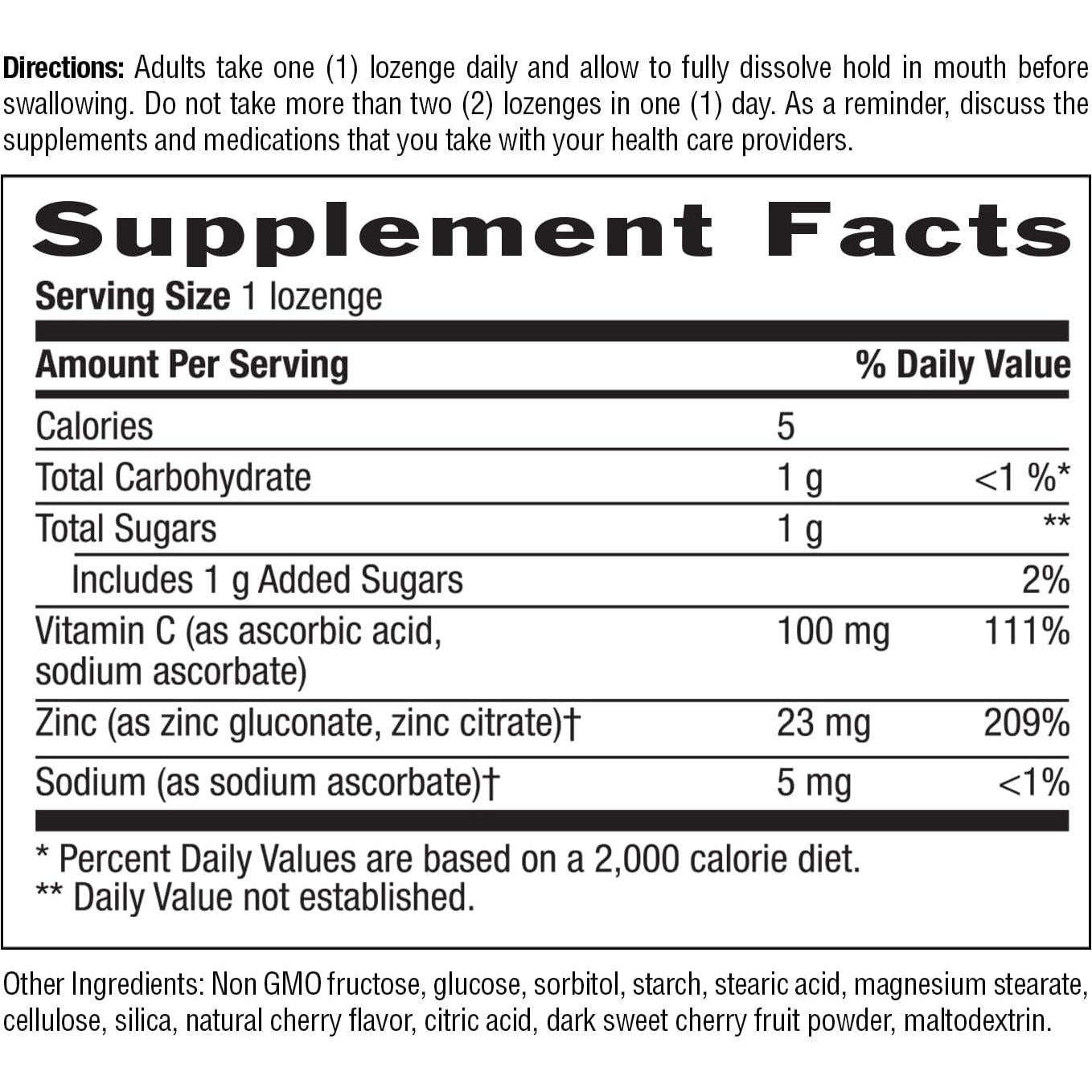 Pastillas de Zinc Country Life 23 Mg Sabor Cereza 60 Unidades