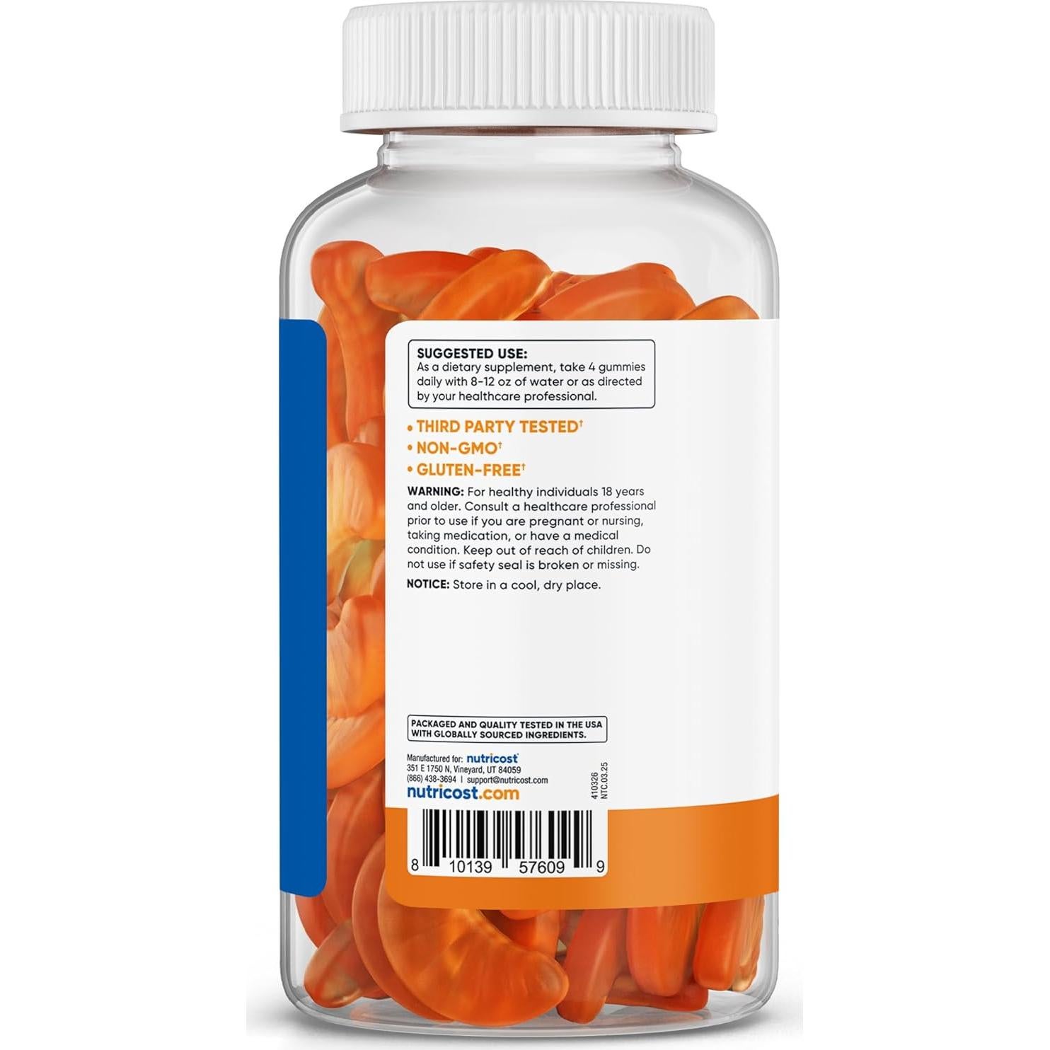 Gomitas de Vitamina C Nutricost 500mg 240 Unidades Veganas