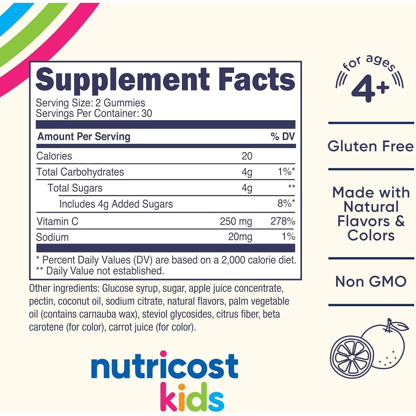 Gomitas de Vitamina C Nutricost 250mg 60 Unidades para Niños