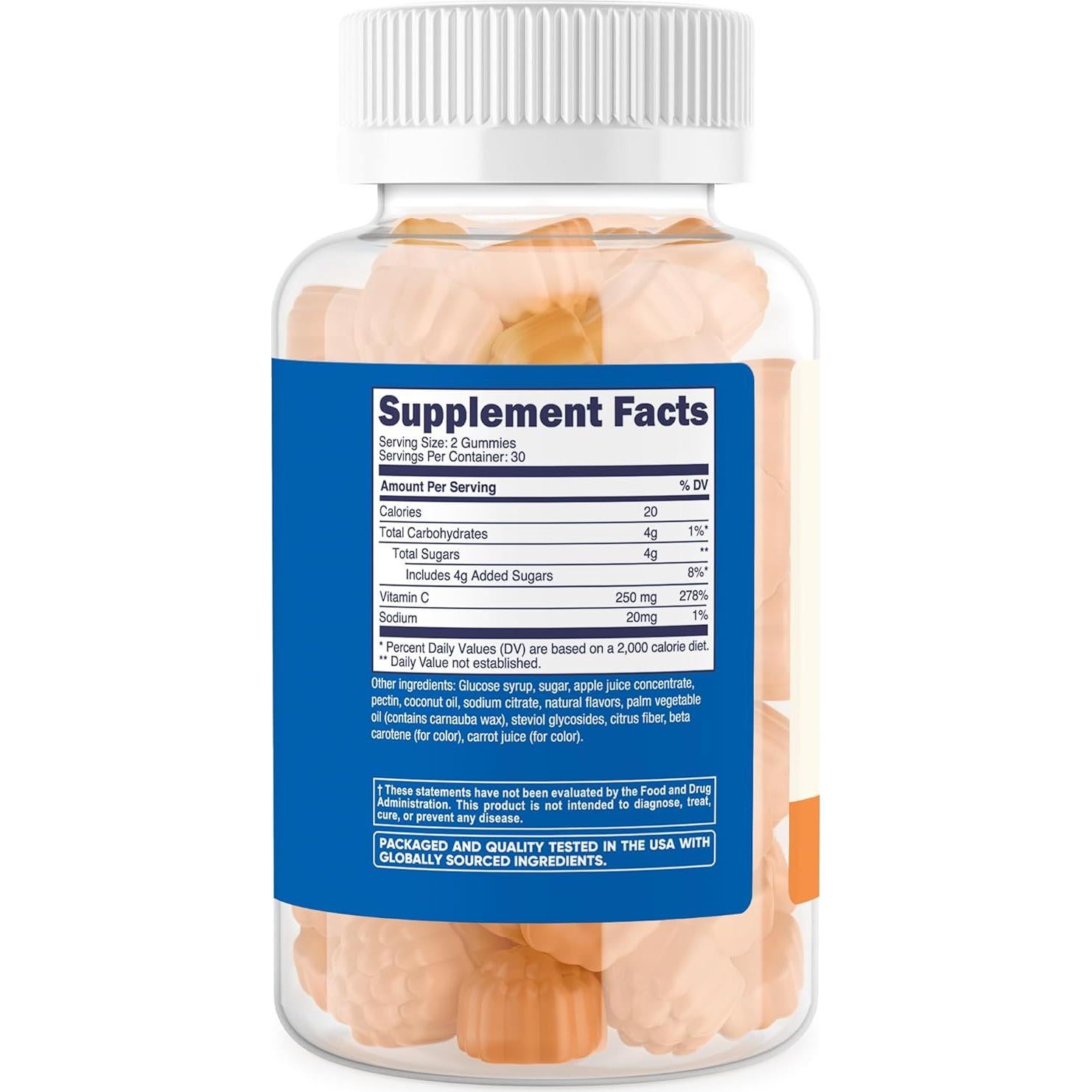 Gomitas de Vitamina C Nutricost 250mg 60 Unidades para Niños