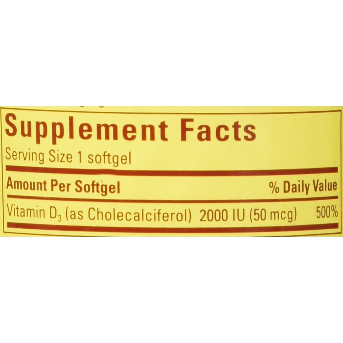 Vitamina D3 2000 UI Nature Made 250 Gelatinas Blandas