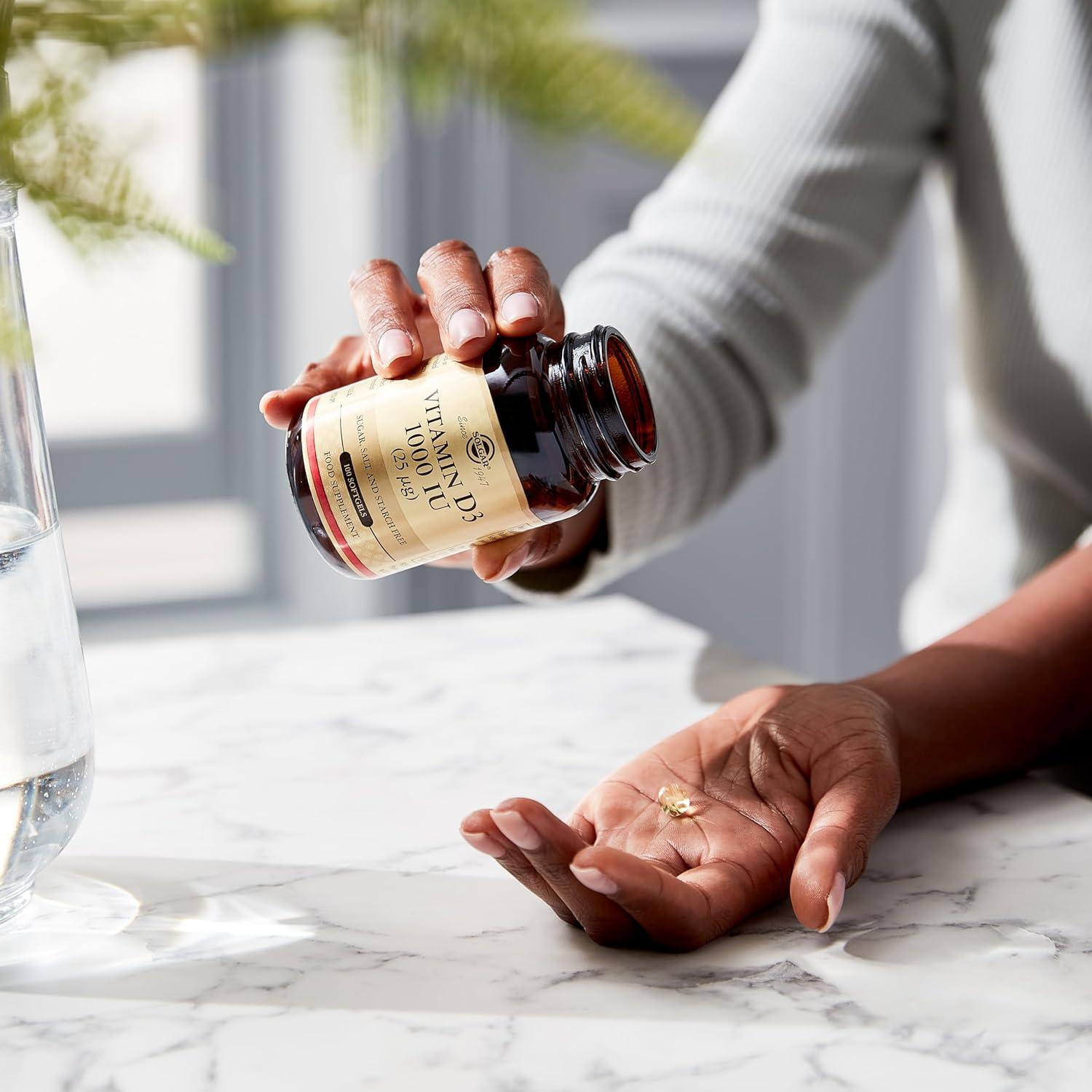 Solgar Vitamina D3 25 mcg (1000 UI) 100 Gelatinas Blandas - Soporte Huesos y Sistema Inmunológico