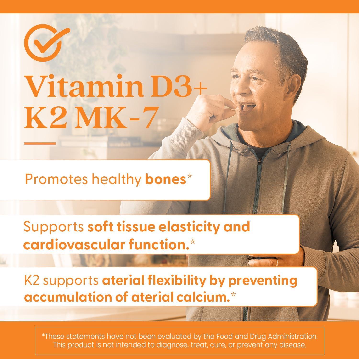 Vitamina D3 5000 UI + K2 MK-7 100 mcg Doctor's Best 180 Gelatinas