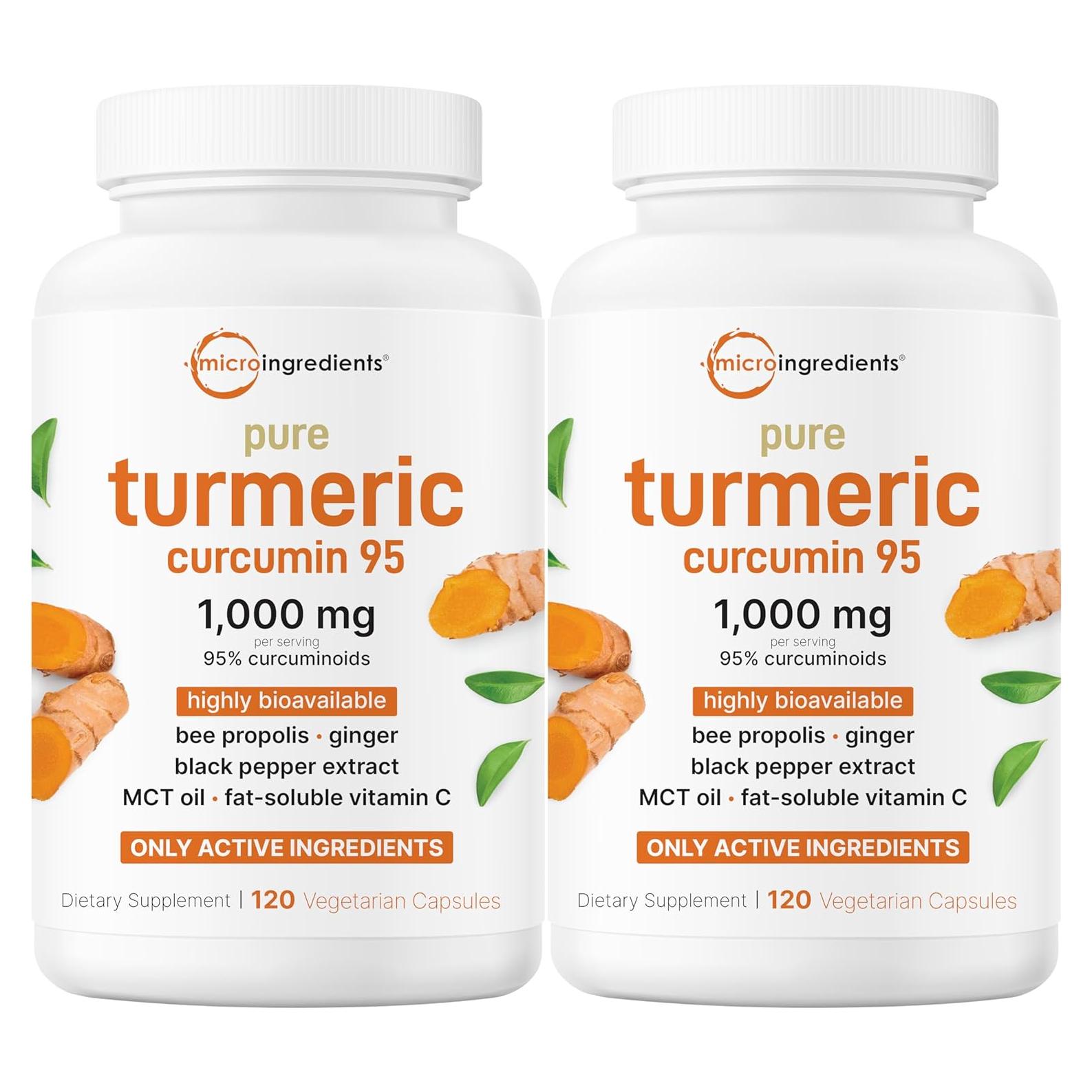 Suplemento de Cúrcuma Curcumina Micro Ingredients 1000mg 240 Cápsulas Veganas