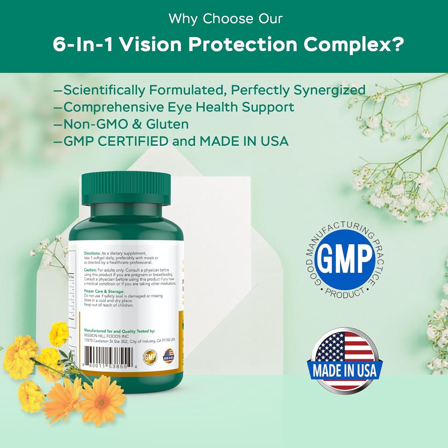 Suplemento Luteína y Zeaxantina Mission Hill 120 Gelatinas