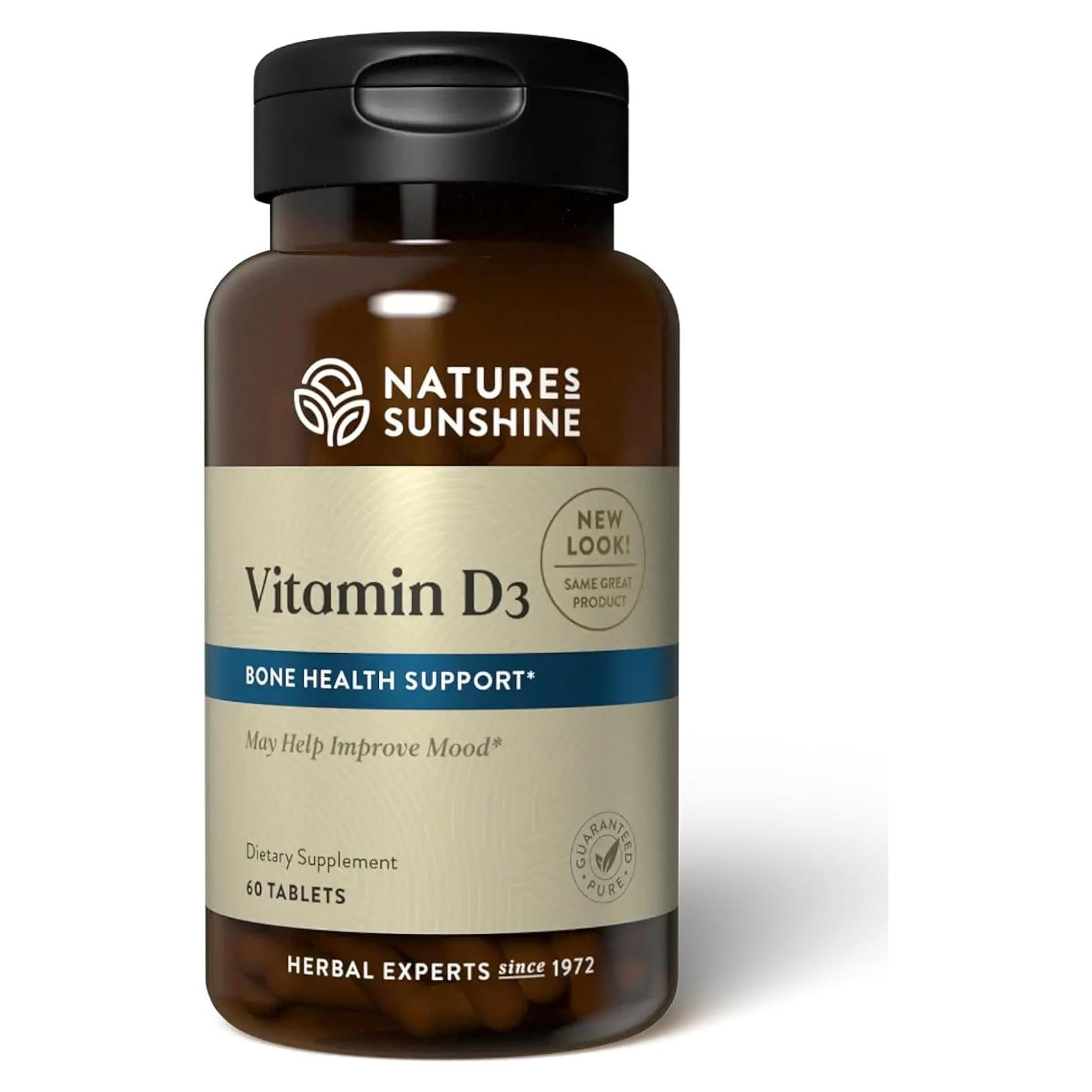 Vitamina D3 Nature's Sunshine 60 Tabletas - Salud Ósea y Ánimo