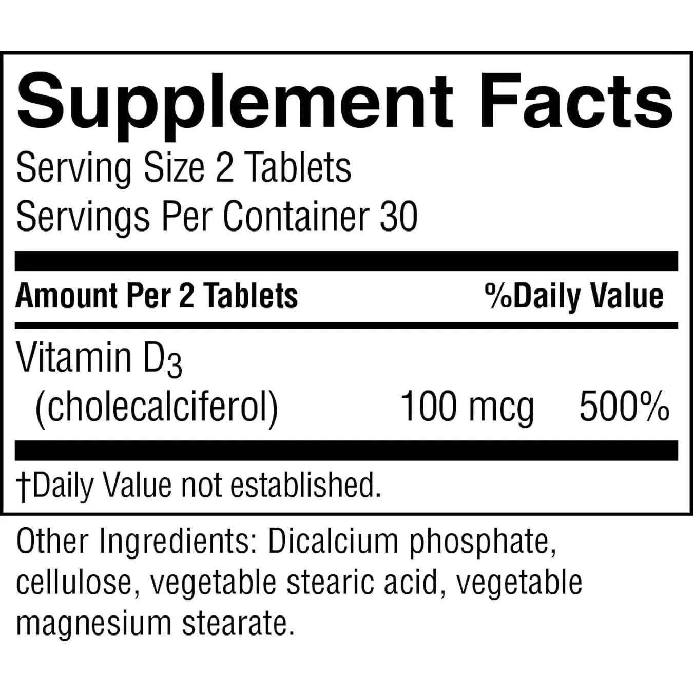 Vitamina D3 Nature's Sunshine 60 Tabletas - Salud Ósea y Ánimo