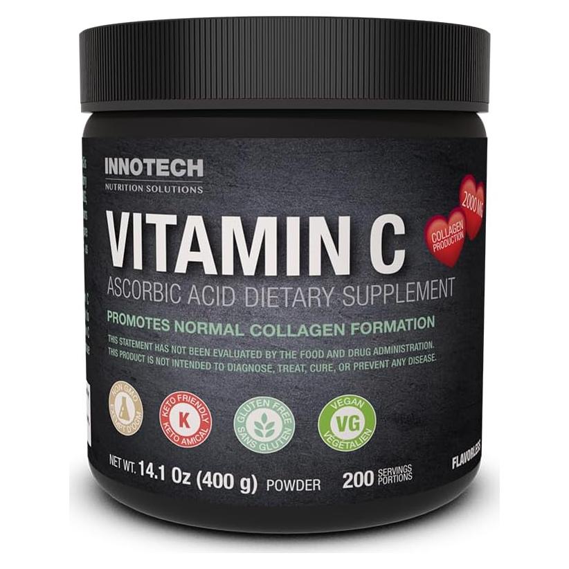 Vitamina C Pura Innotech Nutrition 400 g - Ácido Ascórbico