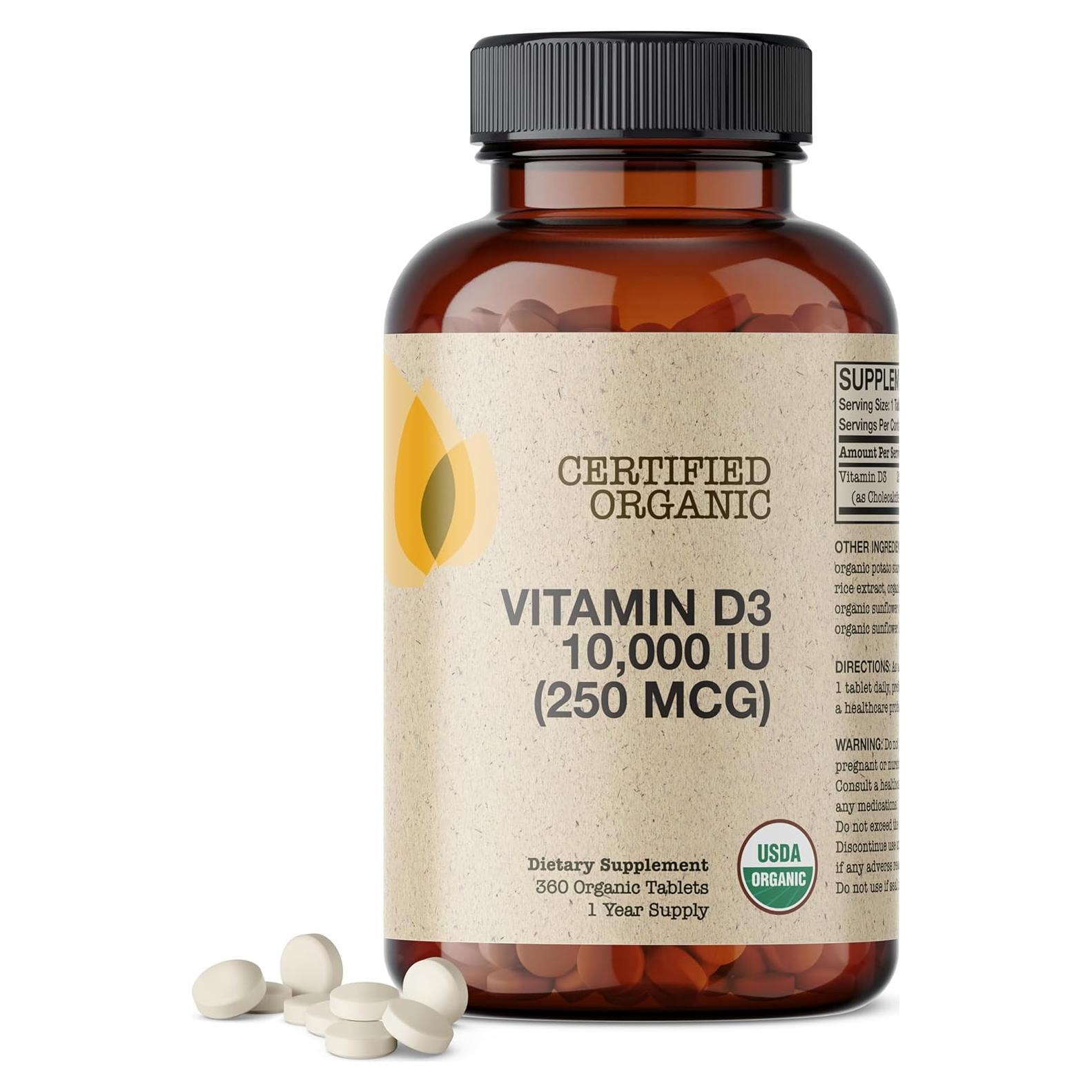 Vitamina D3 Orgánica Futurebiotics 10,000 UI 360 Tabletas