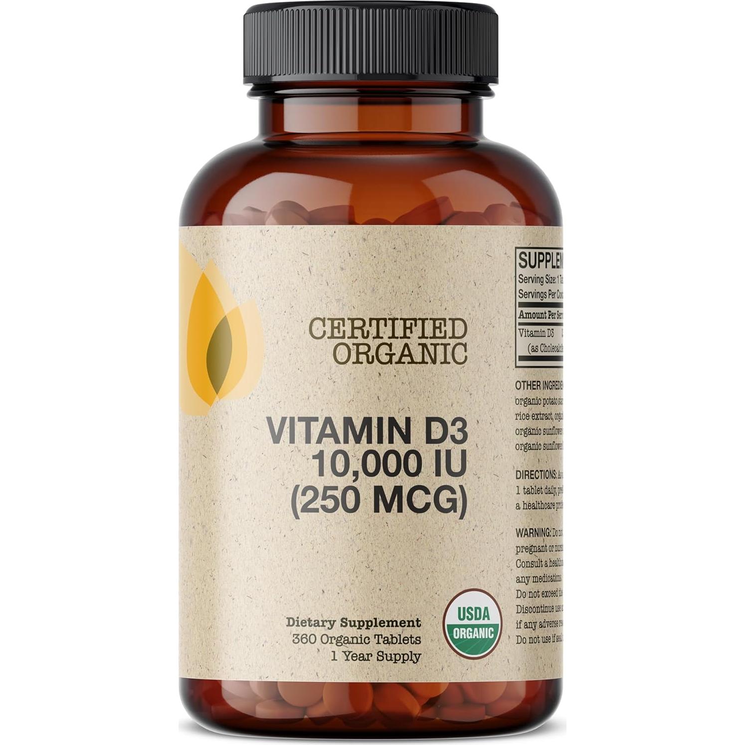 Vitamina D3 Orgánica Futurebiotics 10,000 UI 360 Tabletas